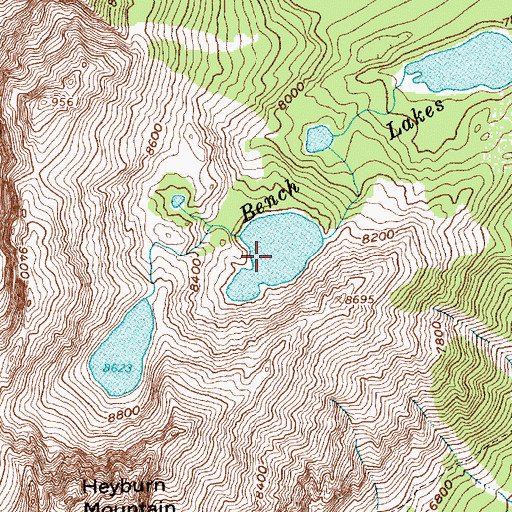 Topographic Map of Bench Lakes, ID