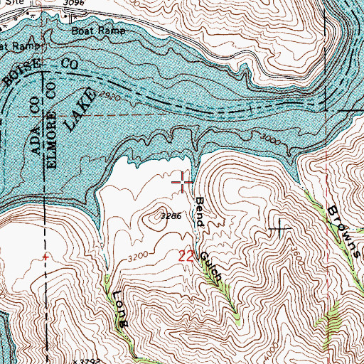 Topographic Map of Bend Gulch, ID