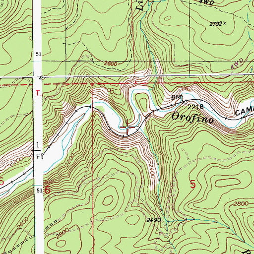 Topographic Map of Bennett Creek, ID