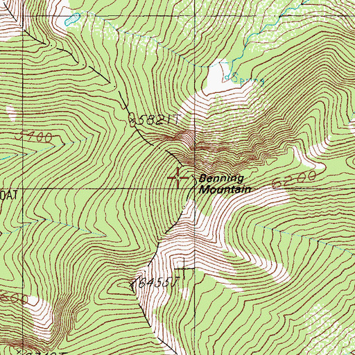 Topographic Map of Benning Mountain, ID
