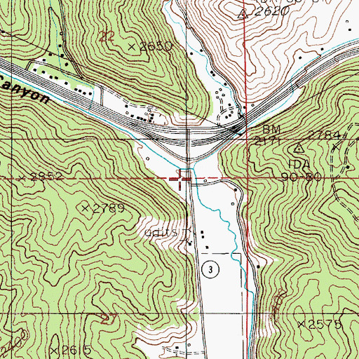 Topographic Map of Bentley Creek, ID