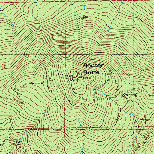 Topographic Map of Benton Butte, ID