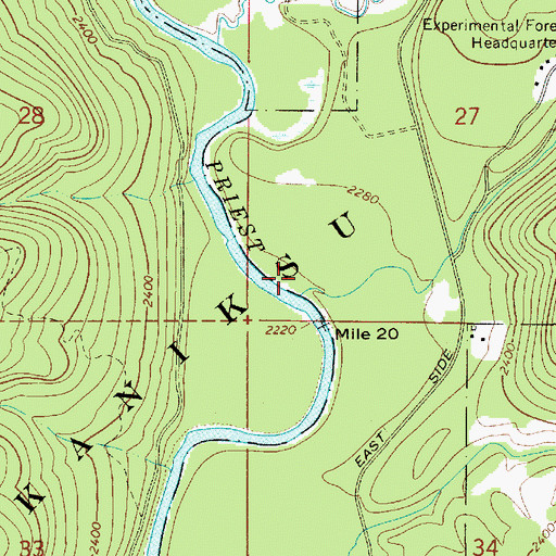 Topographic Map of Benton Creek, ID