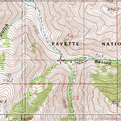 Topographic Map of Benton Creek, ID