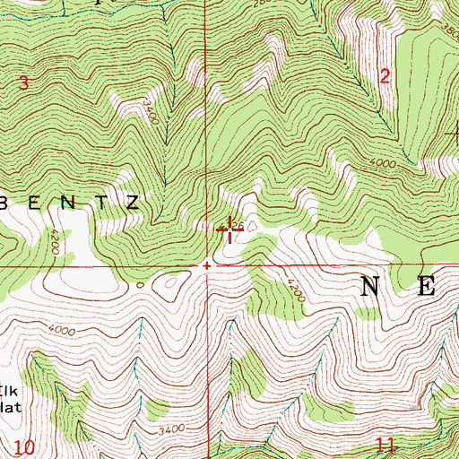 Topographic Map of Bentz Ridge, ID