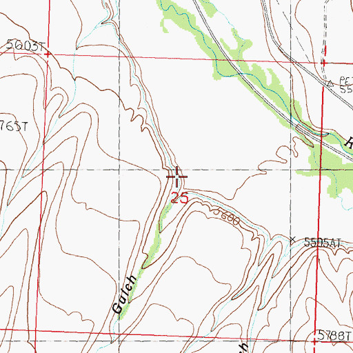 Topographic Map of Berg-Green Gulch, ID
