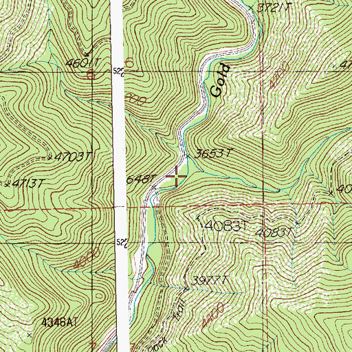 Topographic Map of Berge Creek, ID