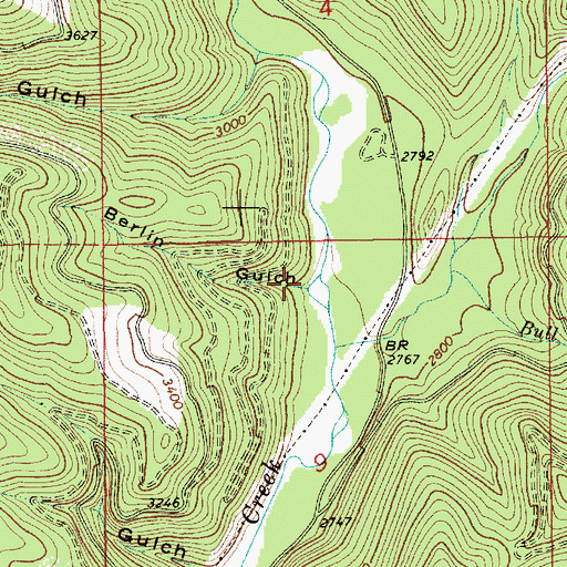 Topographic Map of Berlin Gulch, ID
