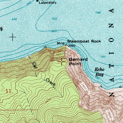 Topographic Map of Bernard Point, ID