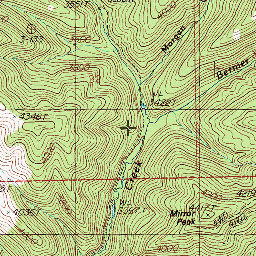 Topographic Map of Bernier Creek, ID