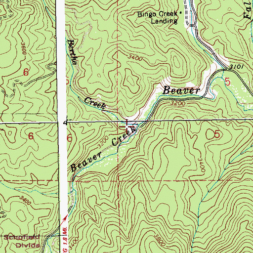 Topographic Map of Bertha Creek, ID