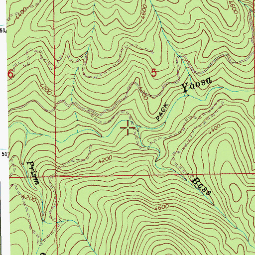 Topographic Map of Bess Creek, ID