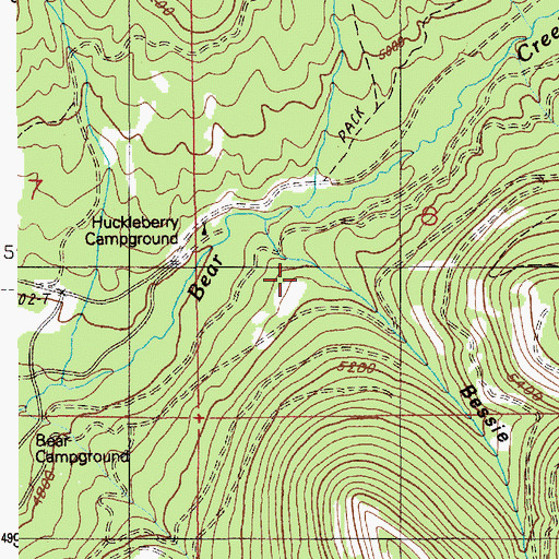 Topographic Map of Bessie Gulch, ID