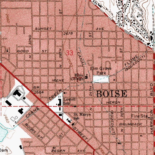 Topographic Map of Bible College, ID