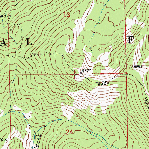 Topographic Map of Big Baldy Ridge, ID