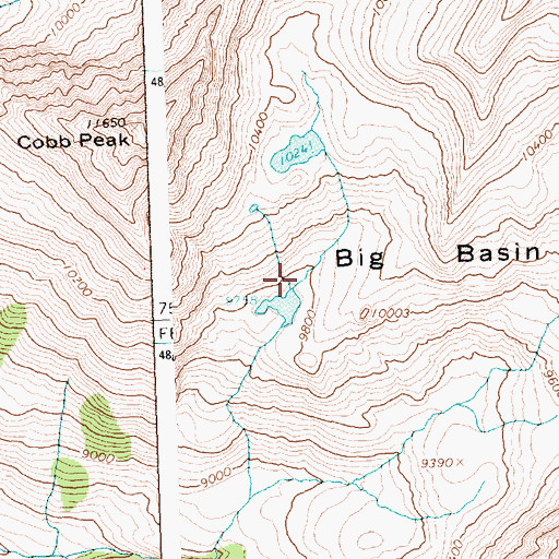 Topographic Map of Big Basin, ID