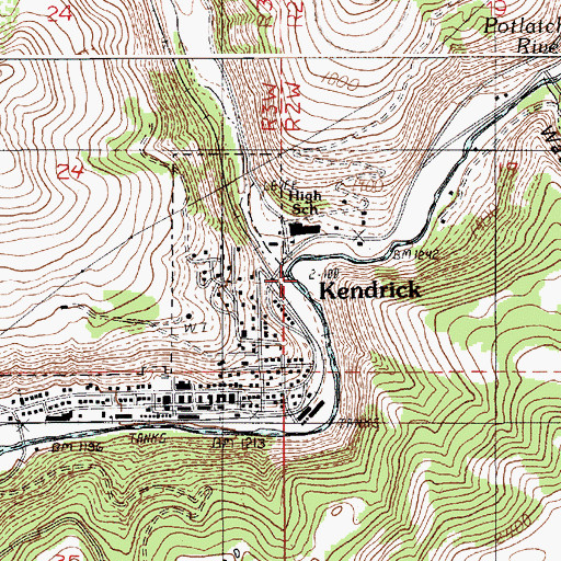 Topographic Map of Big Bear Creek, ID