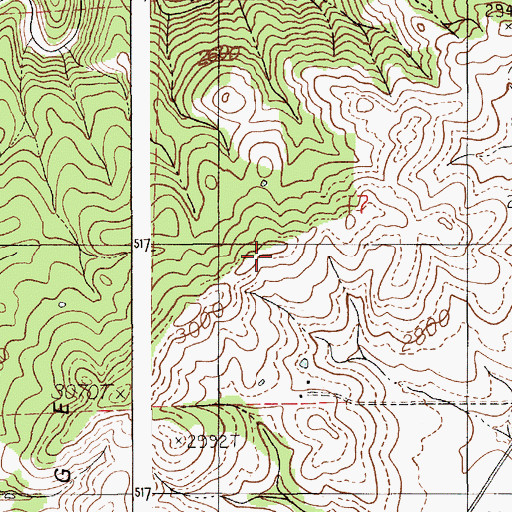 Topographic Map of Big Bear Ridge, ID