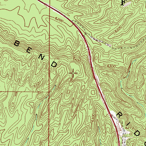 Topographic Map of Big Bend Ridge, ID