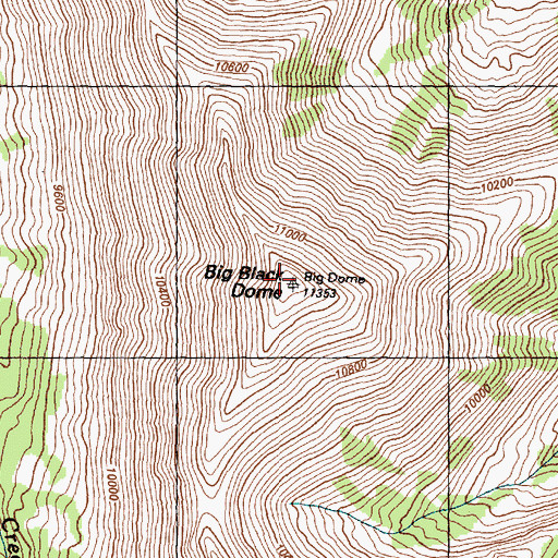 Topographic Map of Big Black Dome, ID