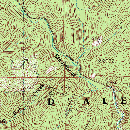 Topographic Map of Big Bob Creek, ID