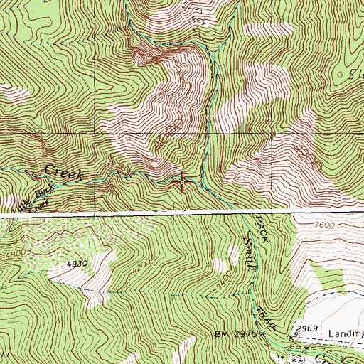 Topographic Map of Big Buck Creek, ID