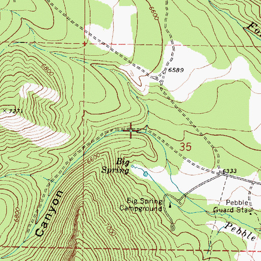 Topographic Map of Big Canyon, ID