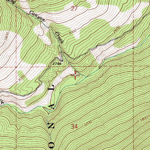 Topographic Map of Big Canyon Creek, ID