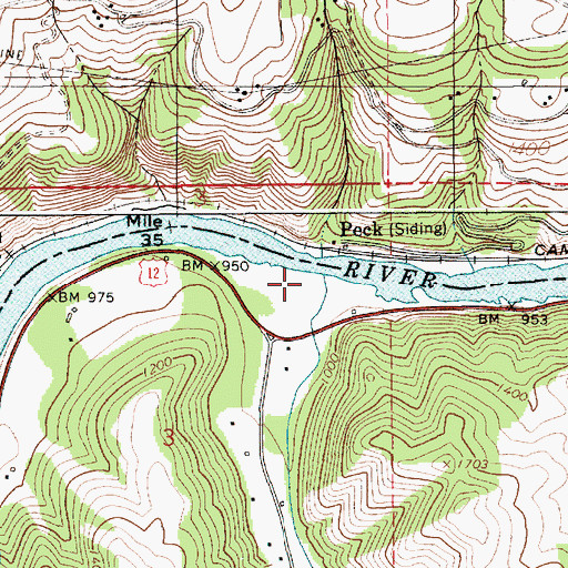 Topographic Map of Big Canyon Creek, ID