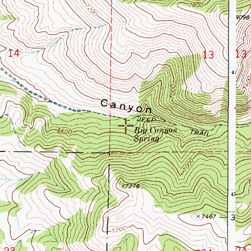 Topographic Map of Big Canyon Spring, ID
