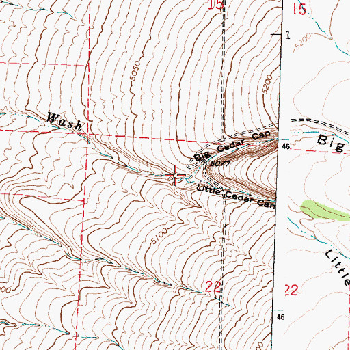 Topographic Map of Big Cedar Canyon, ID