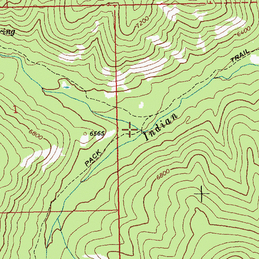 Topographic Map of Big Chief Creek, ID