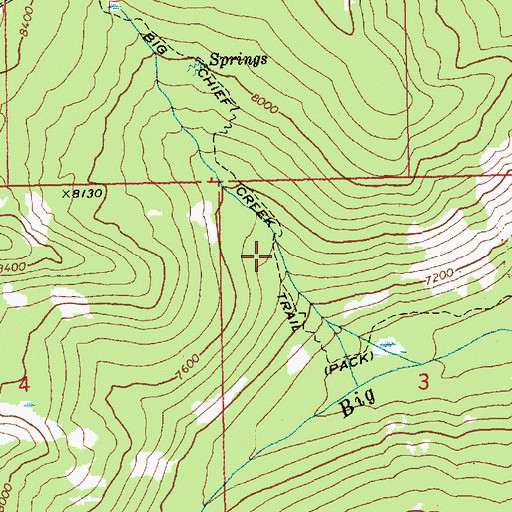 Topographic Map of Big Chief Creek Trail, ID