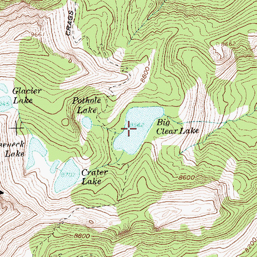 Topographic Map of Big Clear Lake, ID
