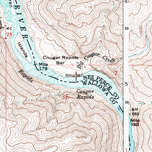 Topographic Map of Big Cougar Creek, ID