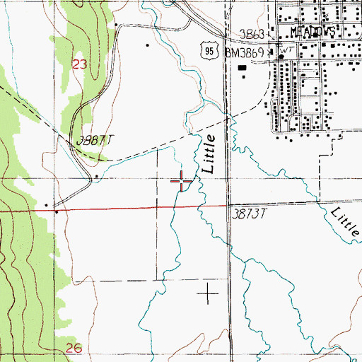 Topographic Map of Big Creek, ID