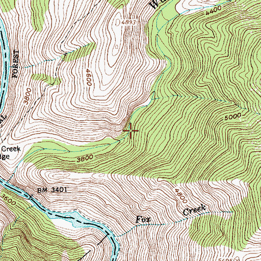 Topographic Map of Big Creek, ID