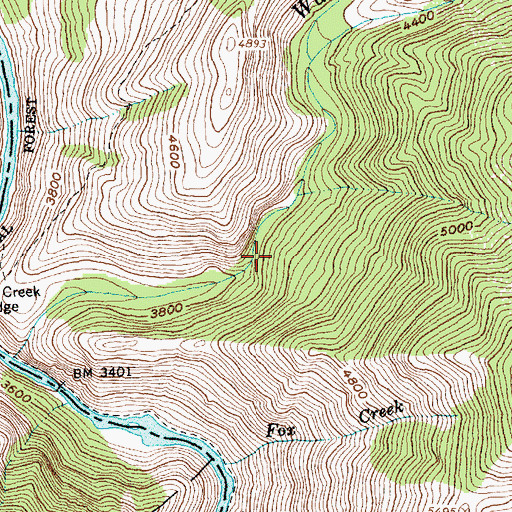Topographic Map of Big Creek, ID
