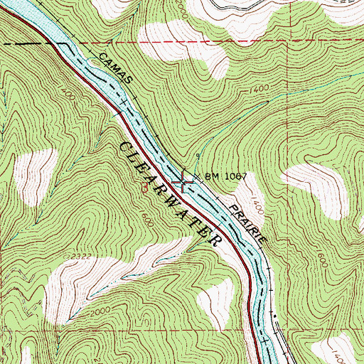 Topographic Map of Big Creek, ID