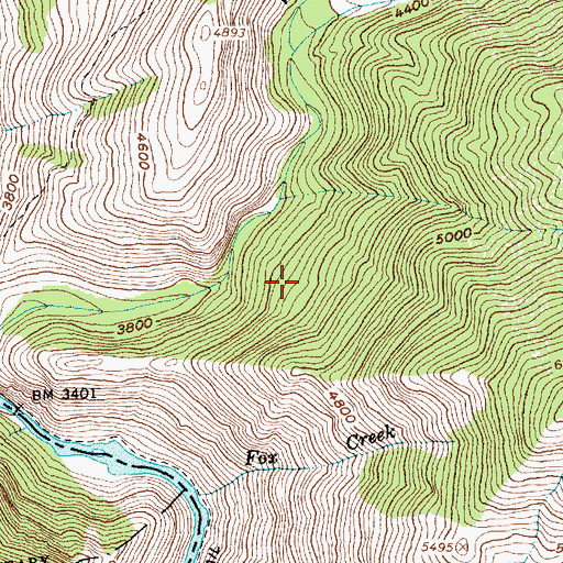 Topographic Map of Big Creek Bridge, ID