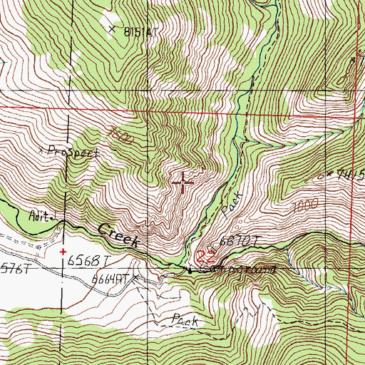 Topographic Map of Big Creek Camp (historical), ID