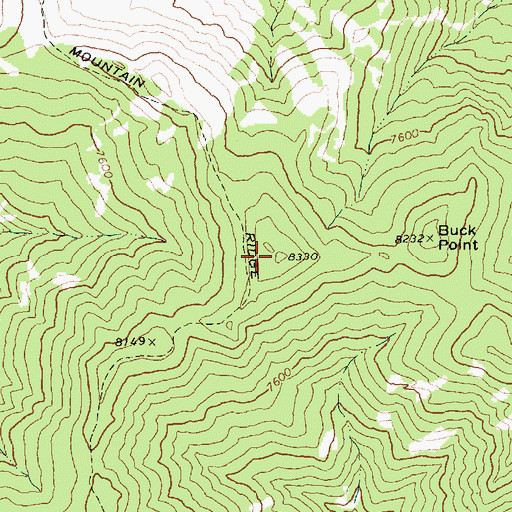 Topographic Map of Big Creek Ridge, ID