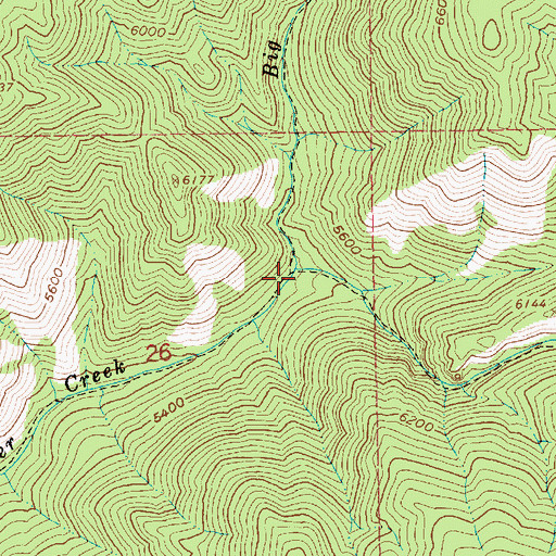 Topographic Map of Big Deer Creek, ID