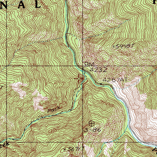 Topographic Map of Big Deer Creek, ID