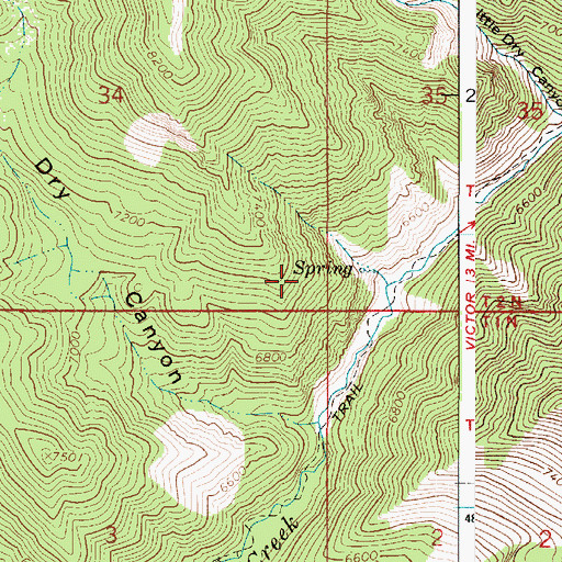 Topographic Map of Big Dry Canyon, ID
