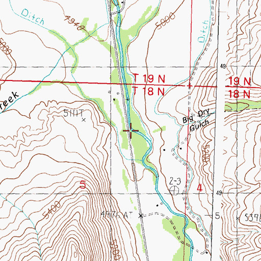 Topographic Map of Big Dry Gulch, ID