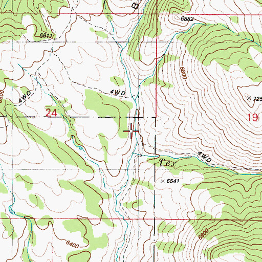 Topographic Map of Big Dry Hollow, ID