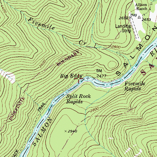 Topographic Map of Big Eddy, ID