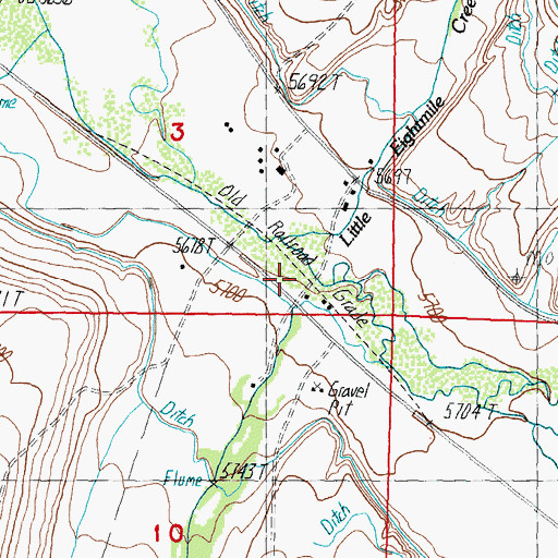 Topographic Map of Big Eightmile Creek, ID