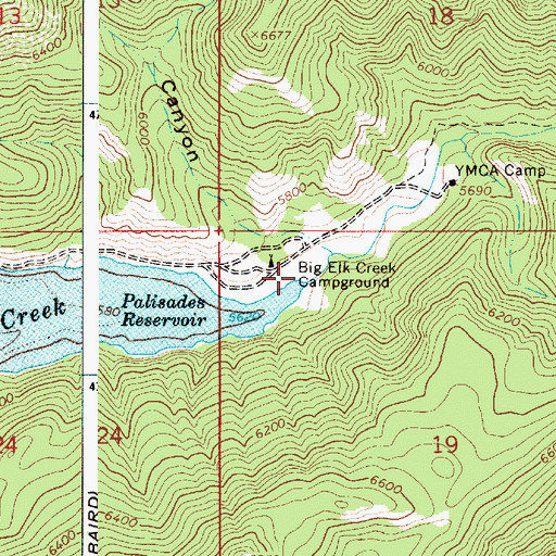 Topographic Map of Big Elk Creek, ID